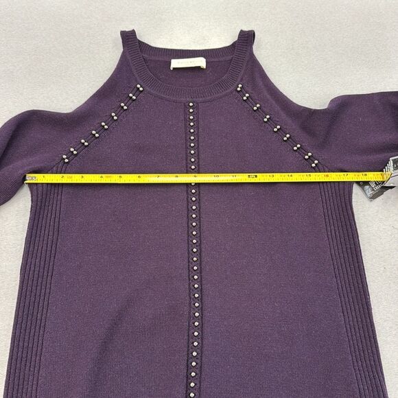 Ramy Brook Deep Purple Sweater with Stud Accents - Picture 7 of 9